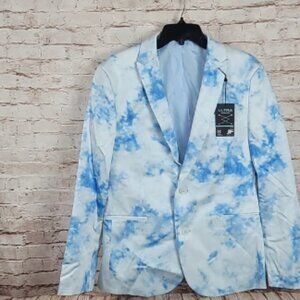 JF J Ferrar blue tye dye blazer suit jacket 40 short slim fit new nwt